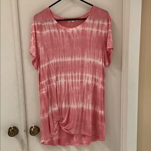 C&C California Pink Short Sleeve Ruched T-Shirt